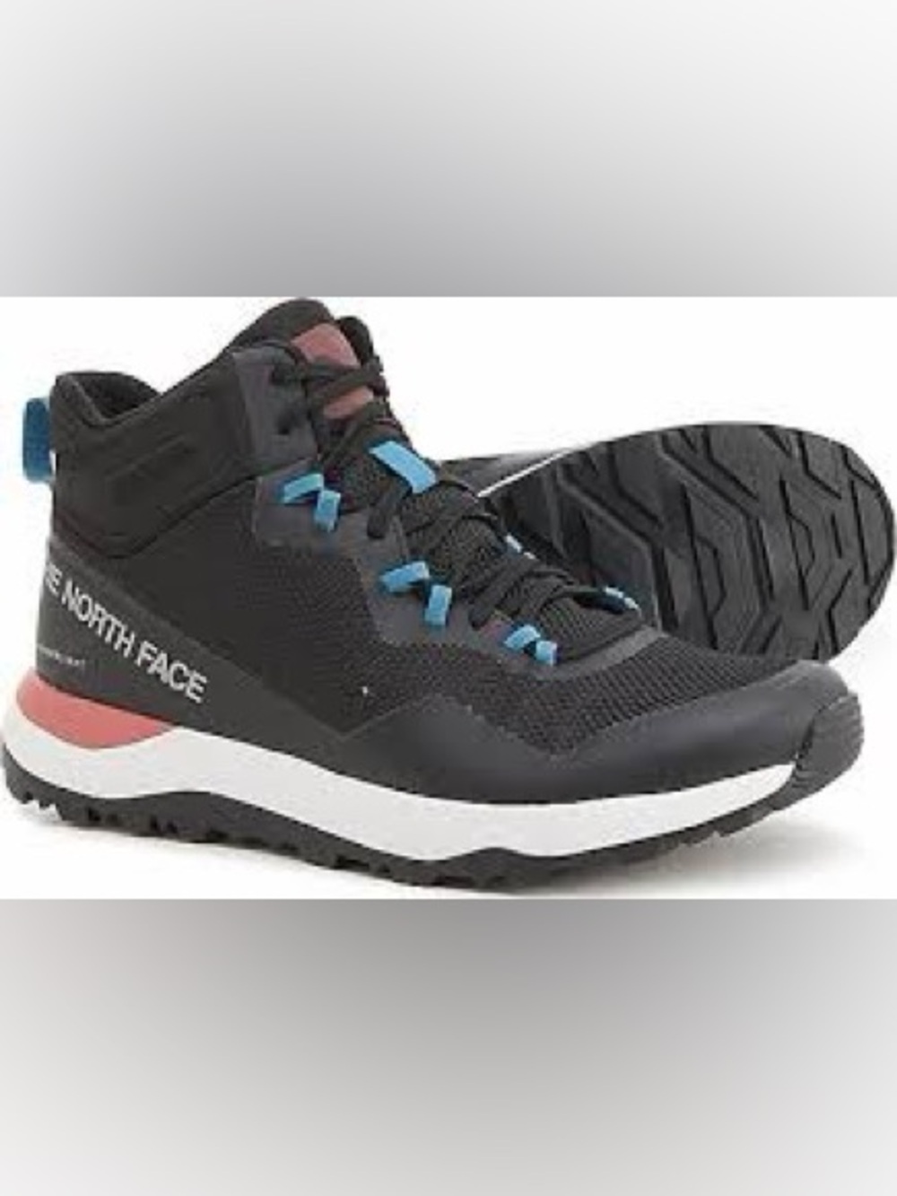 The North Face Black Trail Shoes with Pink Heel & Blue Pull Tab